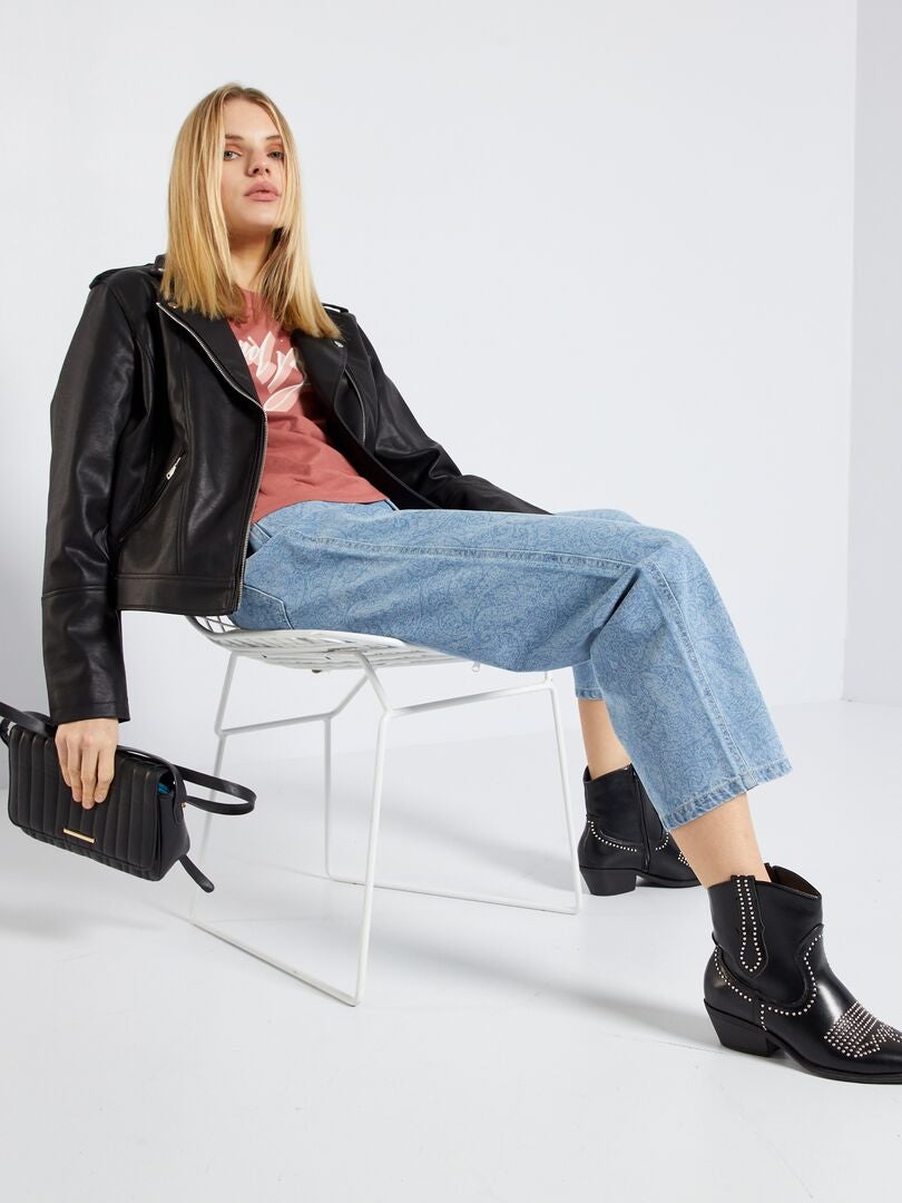 Blouson en simili uni 