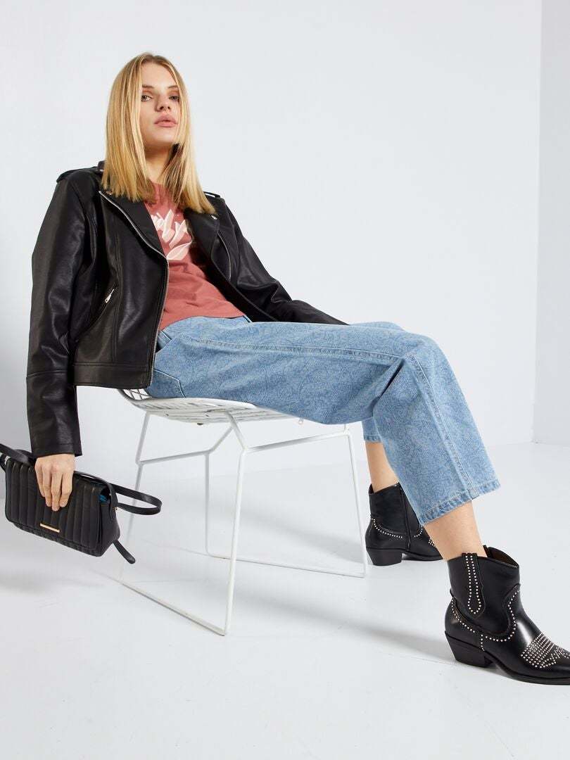 Blouson en simili uni 