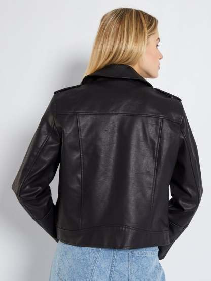 Blouson en simili uni 