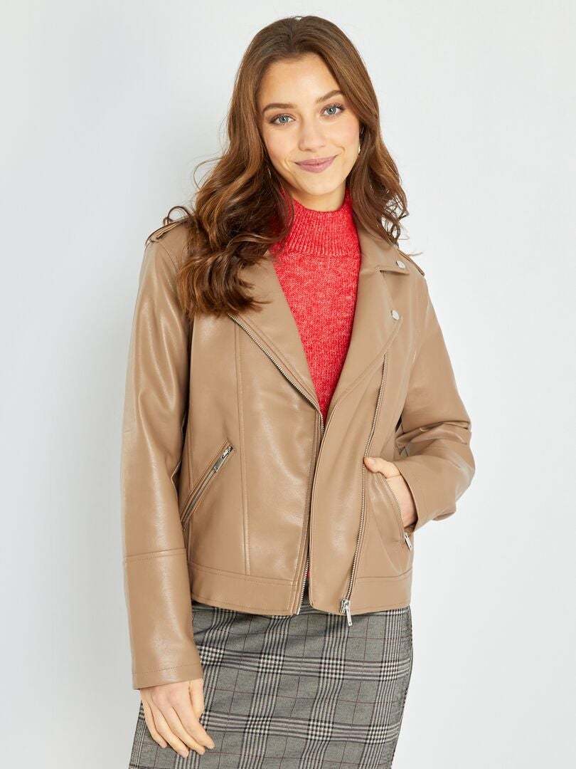 Blouson en simili uni 