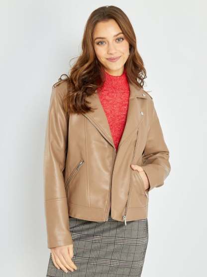 Blouson en simili uni 