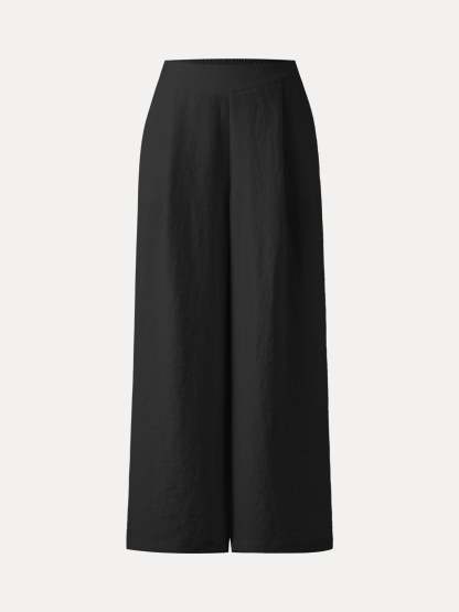 Breezy Linen-Like Mid Rise Wide Leg Pant with Pockets