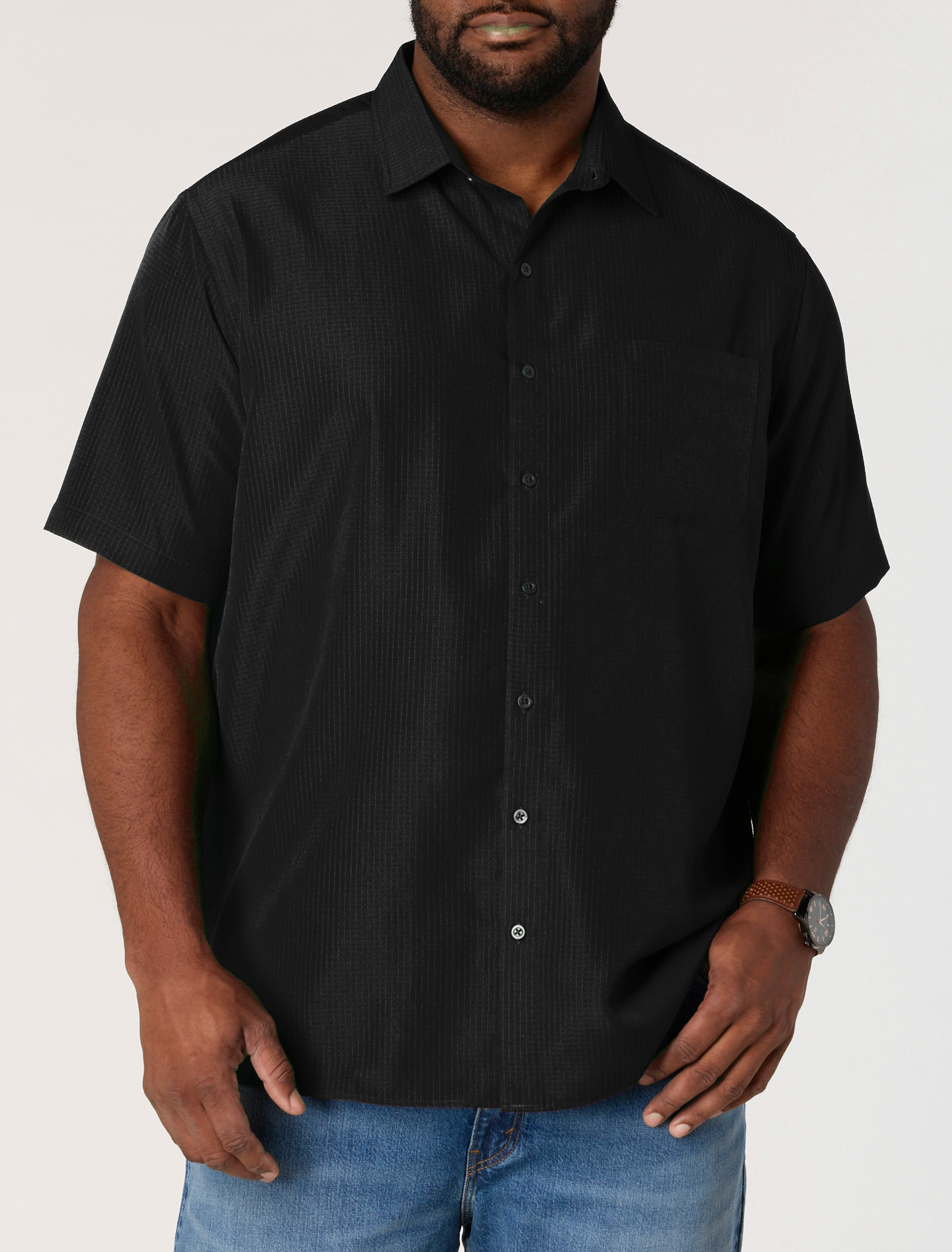 Microfiber Comfort Grid Sport Shirt