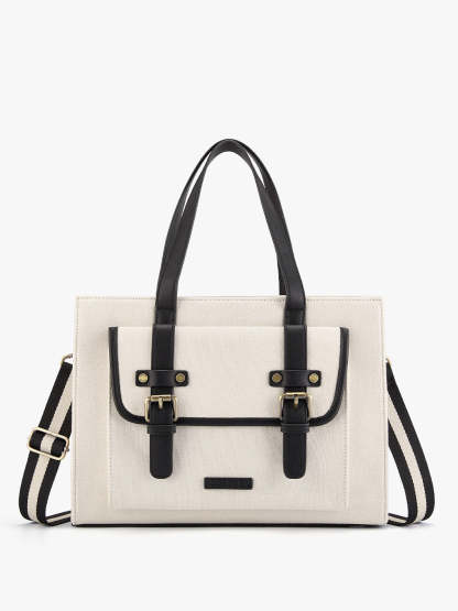 Olivia's Classic PU Leather Handbag for 13-15.6 Inch Laptop Tote