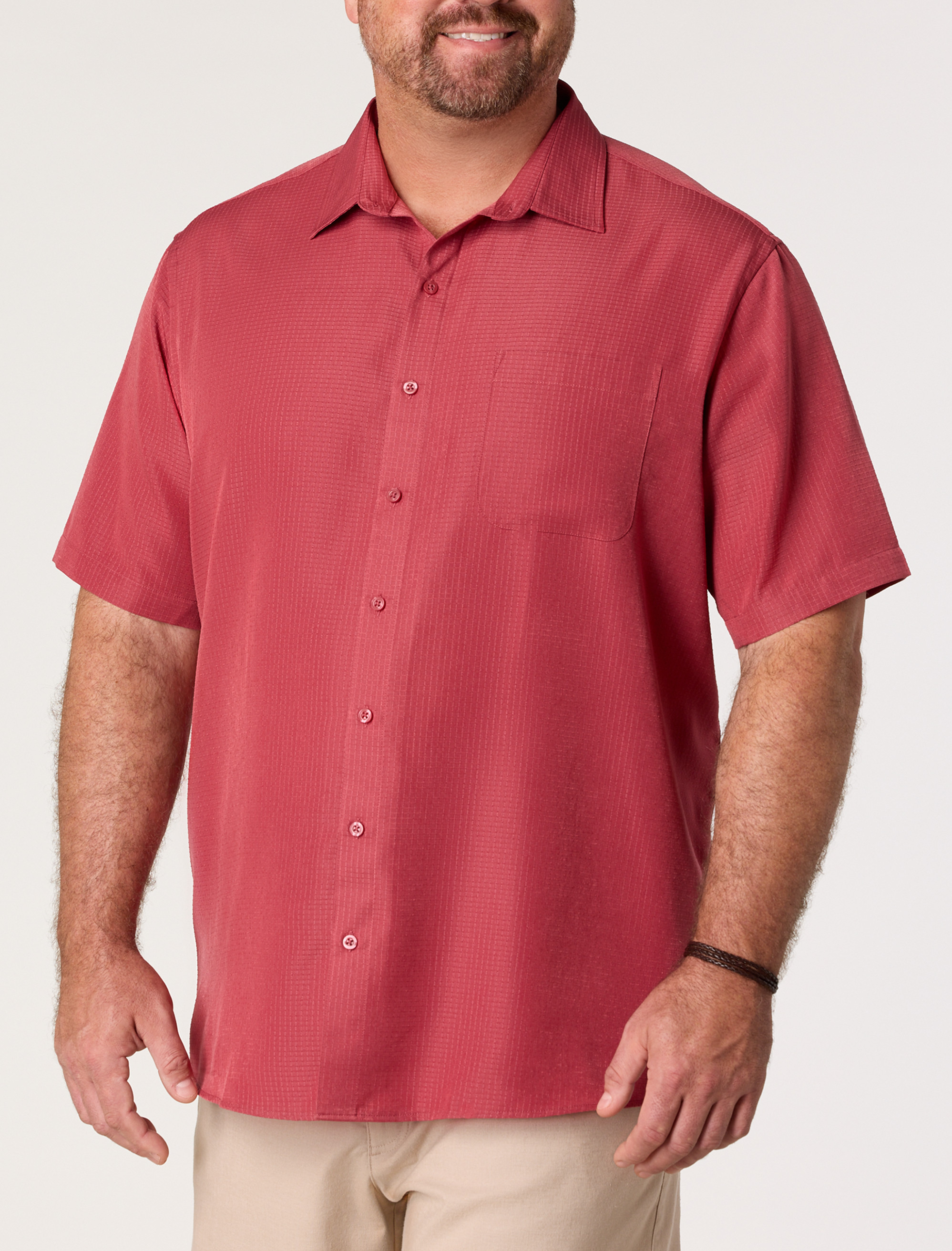 Microfiber Comfort Grid Sport Shirt
