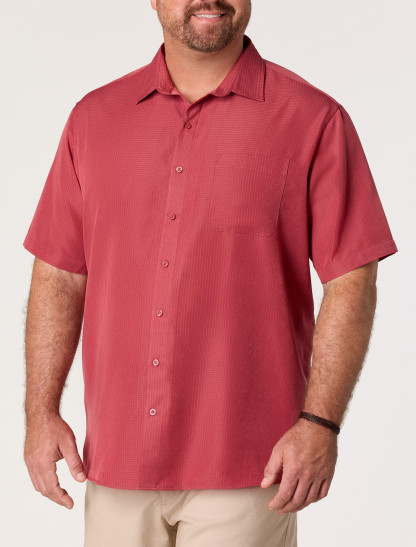 Microfiber Comfort Grid Sport Shirt