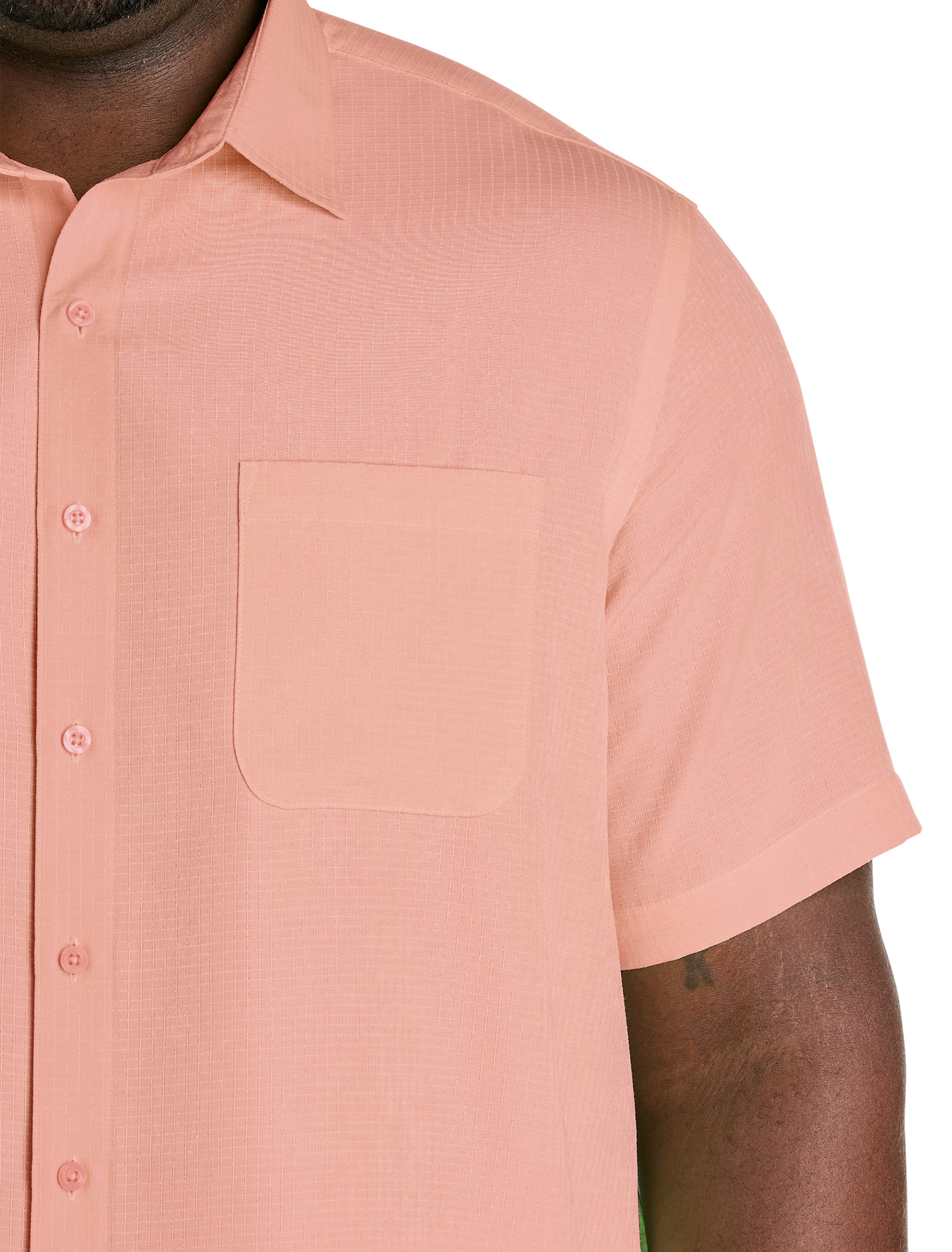 Microfiber Comfort Grid Sport Shirt
