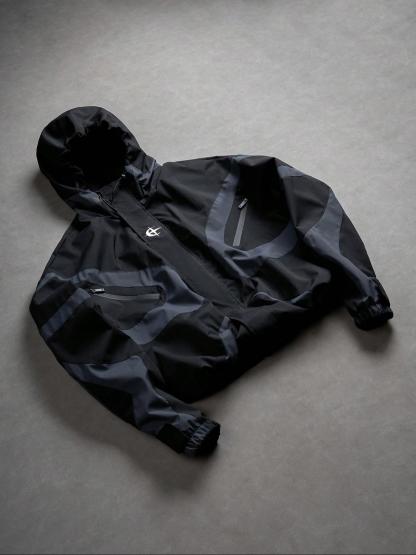 Men's High Street Patchwork Tracksuit Reflective Windbreaker Jacket Athletic Joggers Techwear Set