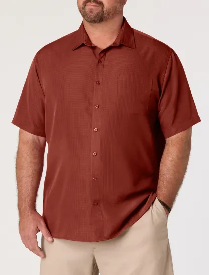 Microfiber Comfort Grid Sport Shirt