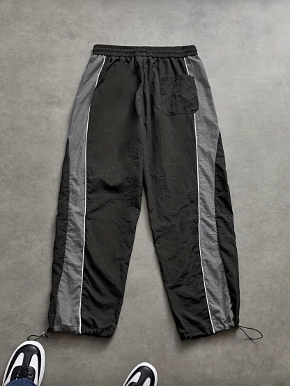 Men's High Street Patchwork Tracksuit Reflective Windbreaker Jacket Athletic Joggers Techwear Set