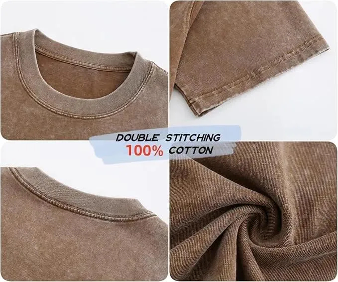 🔥Last Day Promotion🔥Unisex Casual Loose Wash Solid Basic Tees Vintage Oversized T-Shirt