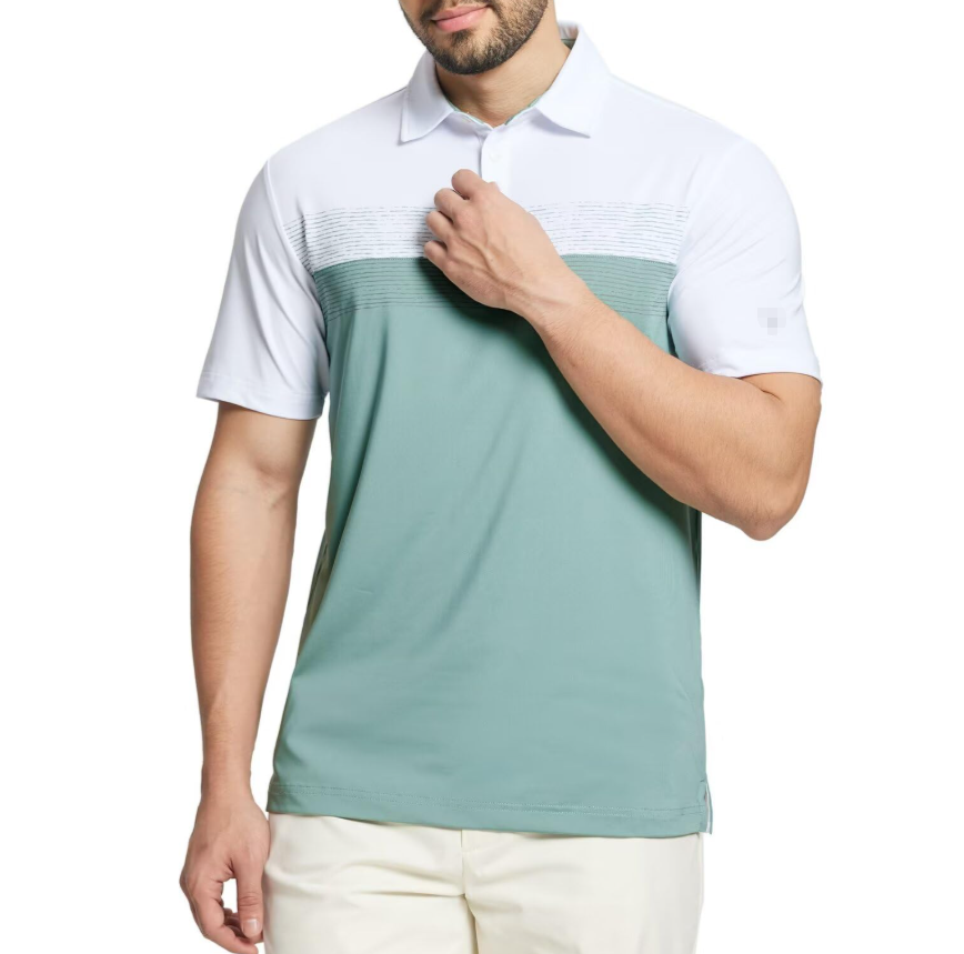 Men's Polo Shirts Dry Fit Performance Color Block Shirt
