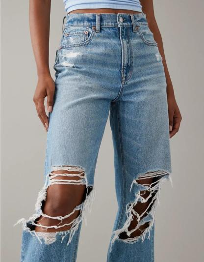 Strigid Ripped Highest Waist Baggy Straight Jean