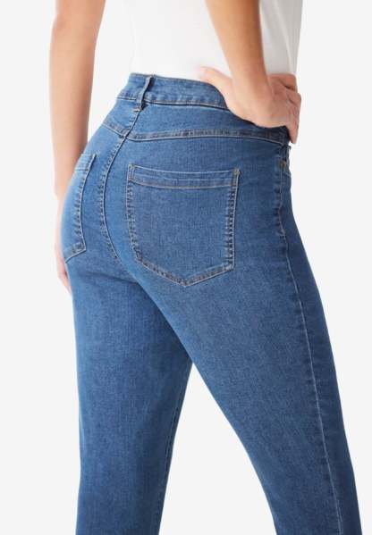 Stretch Denim 5-Pocket Straight-Leg Jeans