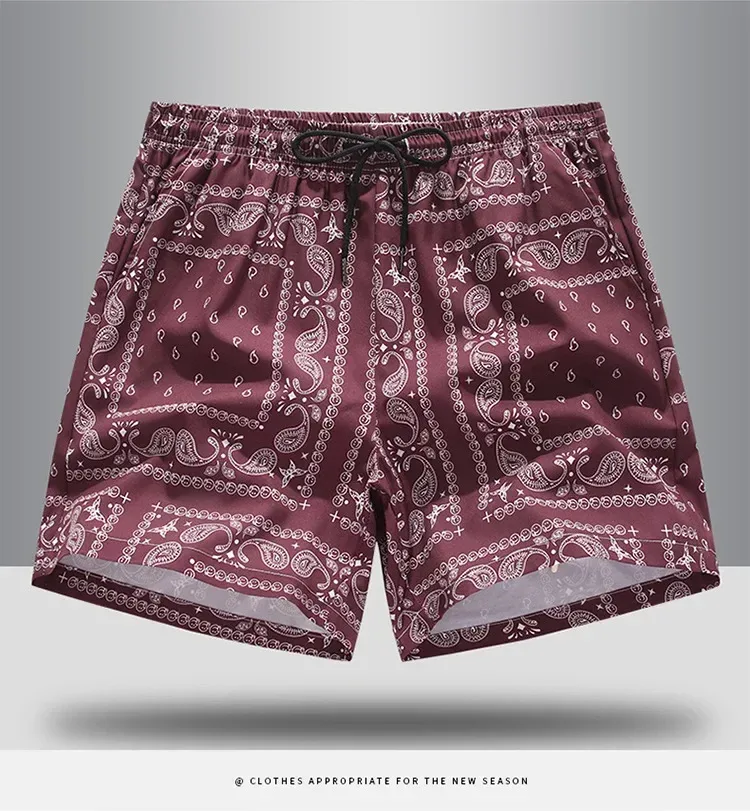 Shorts De Playa Casuales Para Hombre Estilo Trendy Verano Geom&eacute;trico Algod&oacute;n 100% Cintura Alta Largo Hasta La Rodilla display picture 17