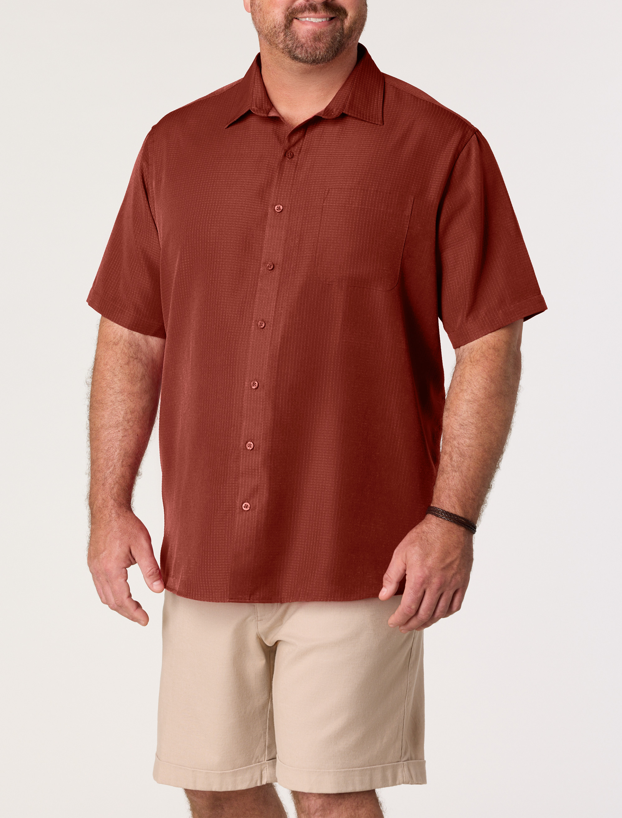 Microfiber Comfort Grid Sport Shirt