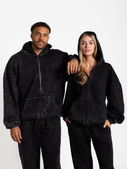 Kingdom Essential Snow Wash Zip Hoodie
