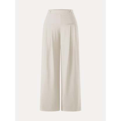 Drapey Bamboo Ponte Mid Rise Wide Leg Trouser with Pockets