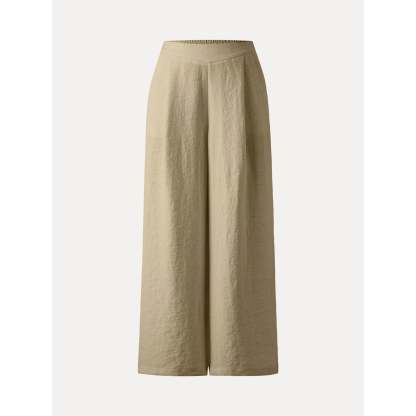Breezy Linen-Like Mid Rise Wide Leg Pant with Pockets