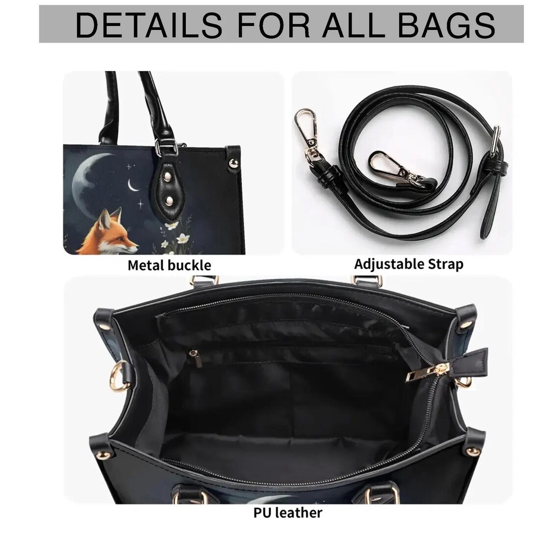 Boho Sunflower Print Stylish Vegan Leather Tote Bag Crossbody Handbag with Adjustable Strap