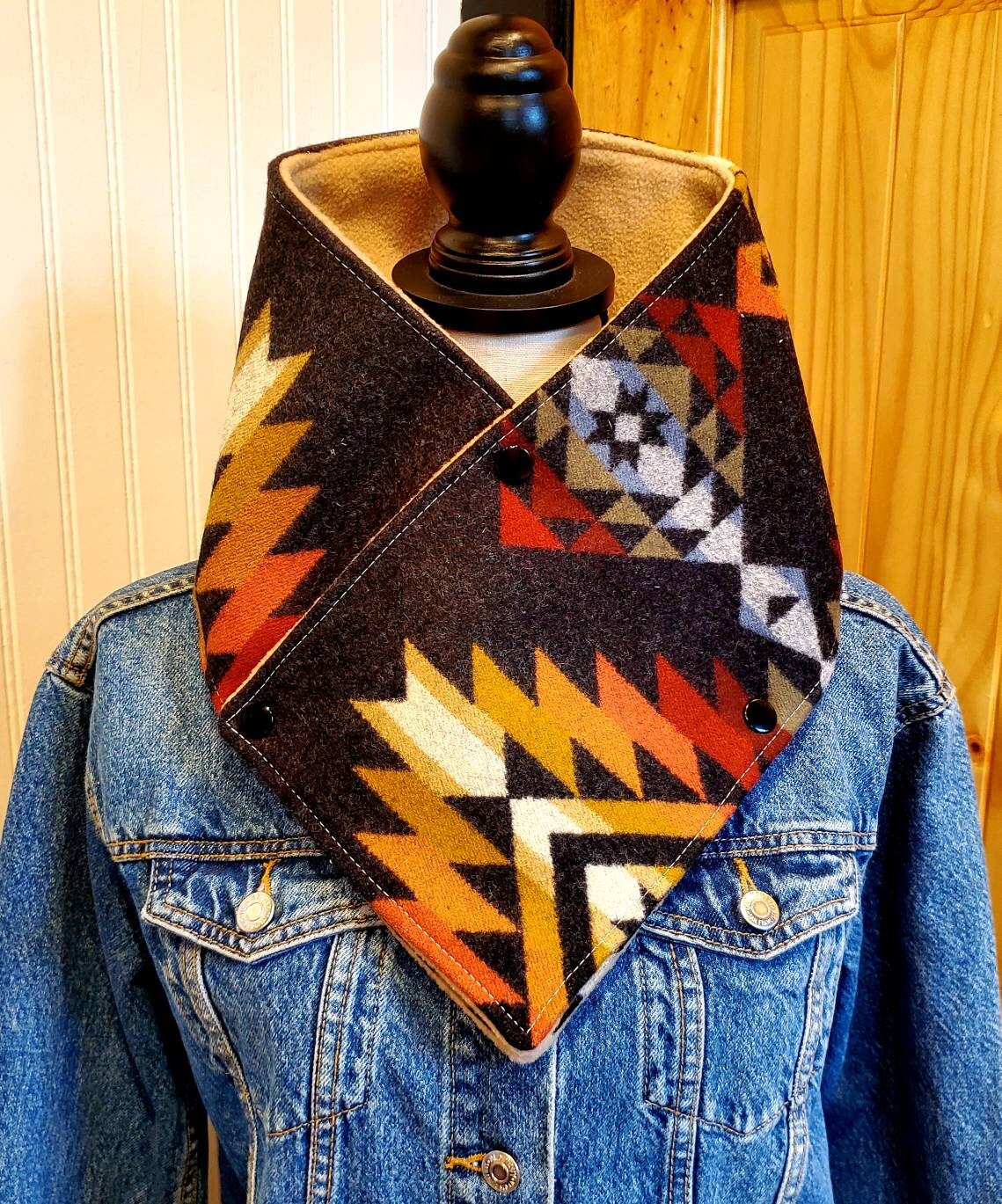 Wool Cowl Scarf - Pueblo Dwelling