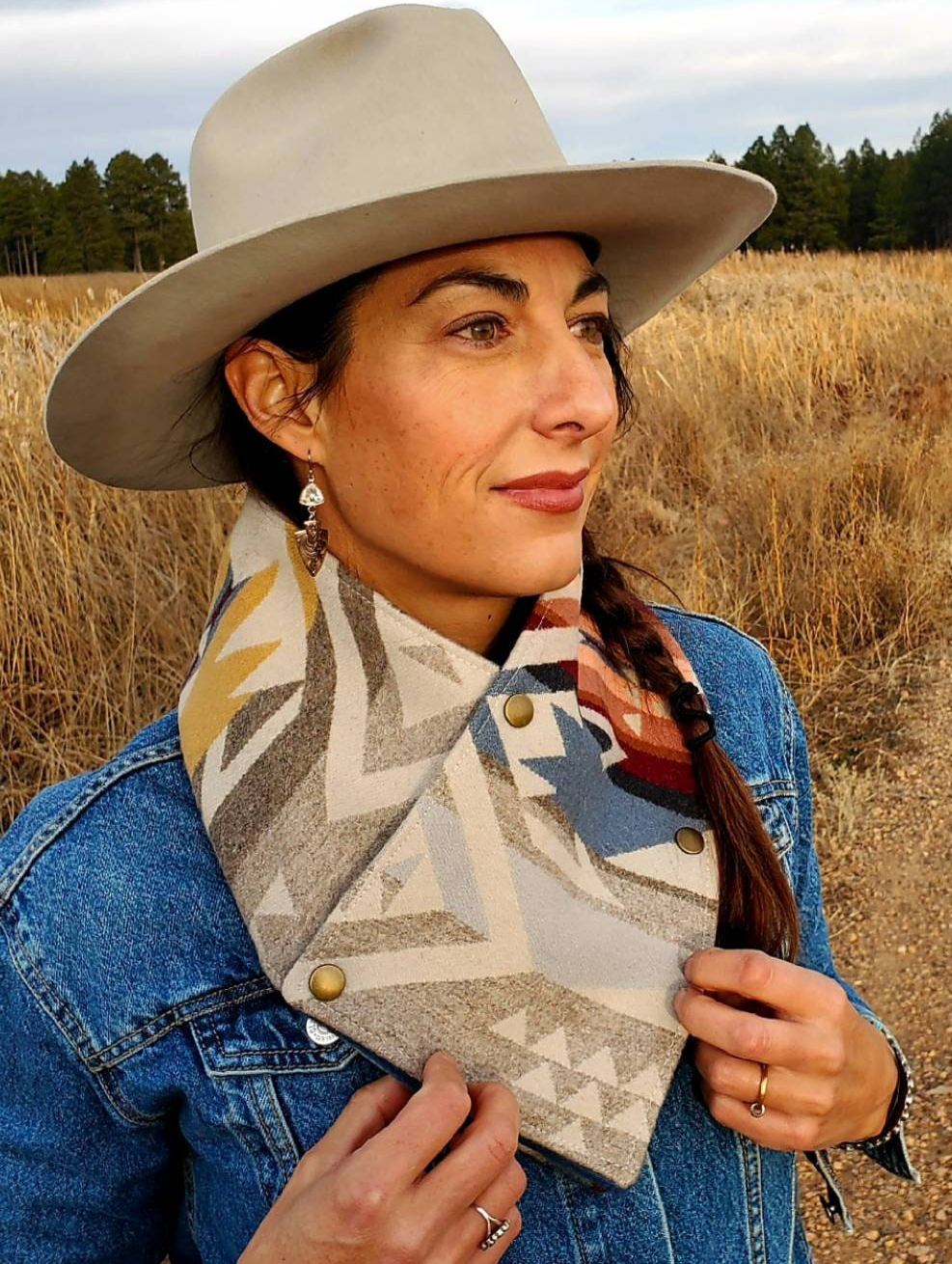 Western Aztec Warm Neck Hood Cowboy Buckaroo Cowl