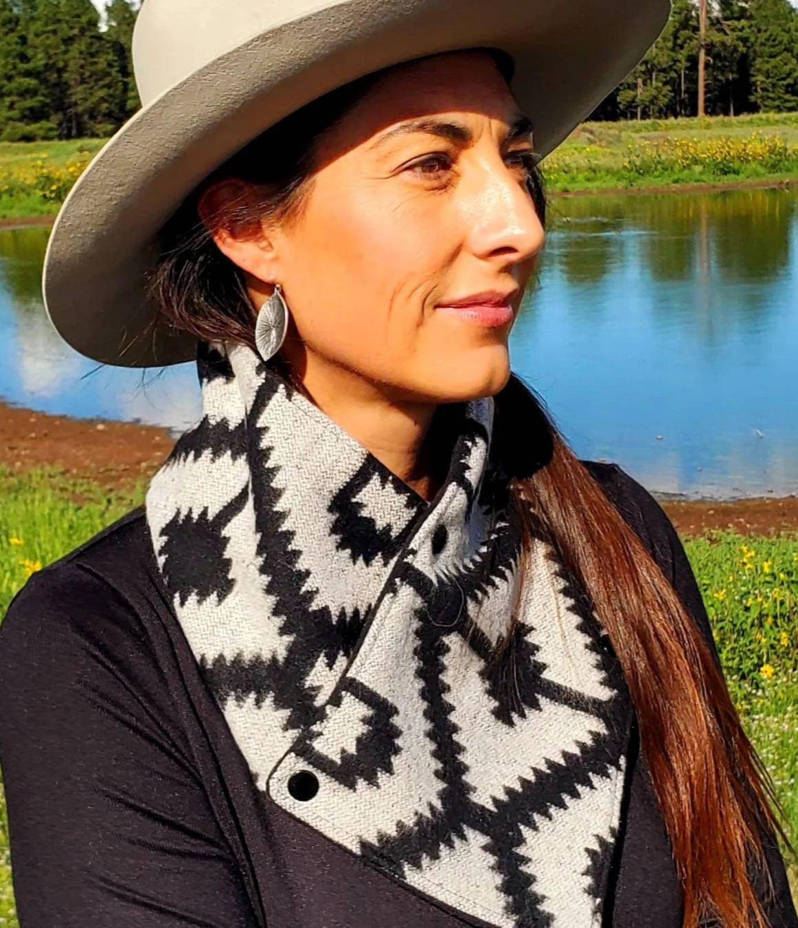 Western Aztec Warm Neck Hood Cowboy Buckaroo Cowl