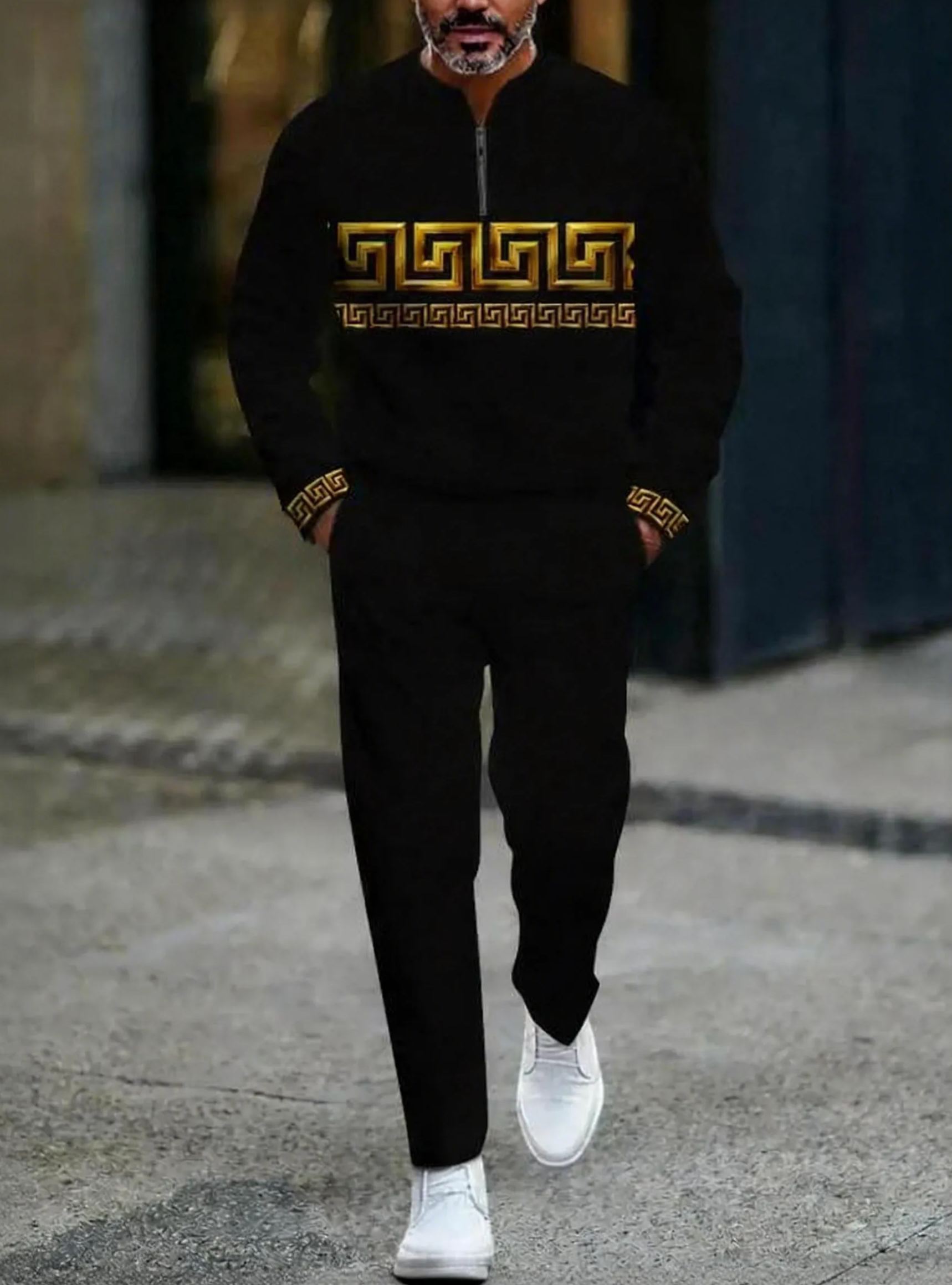 Long Sleeve Zipper Two-piece Set