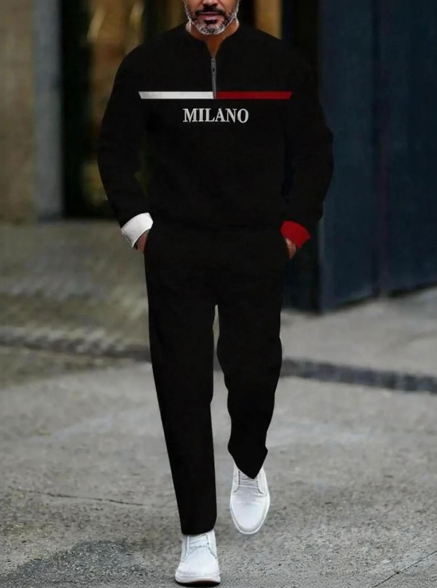 Long Sleeve Zipper Two-piece Set