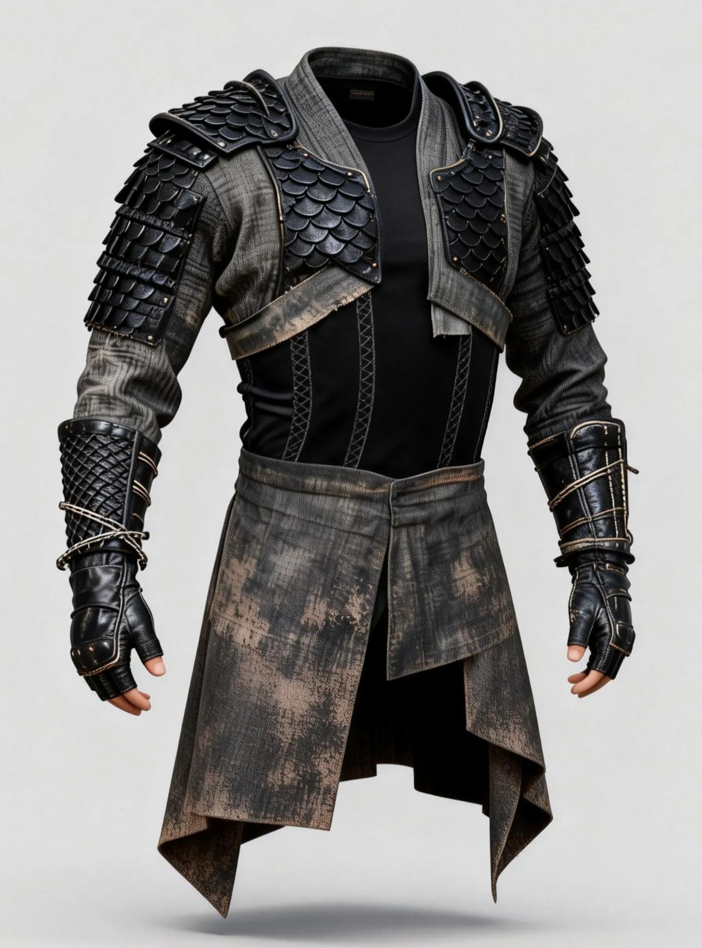 Men's Fashionable Distressed Samurai Jacket Gothic Coat