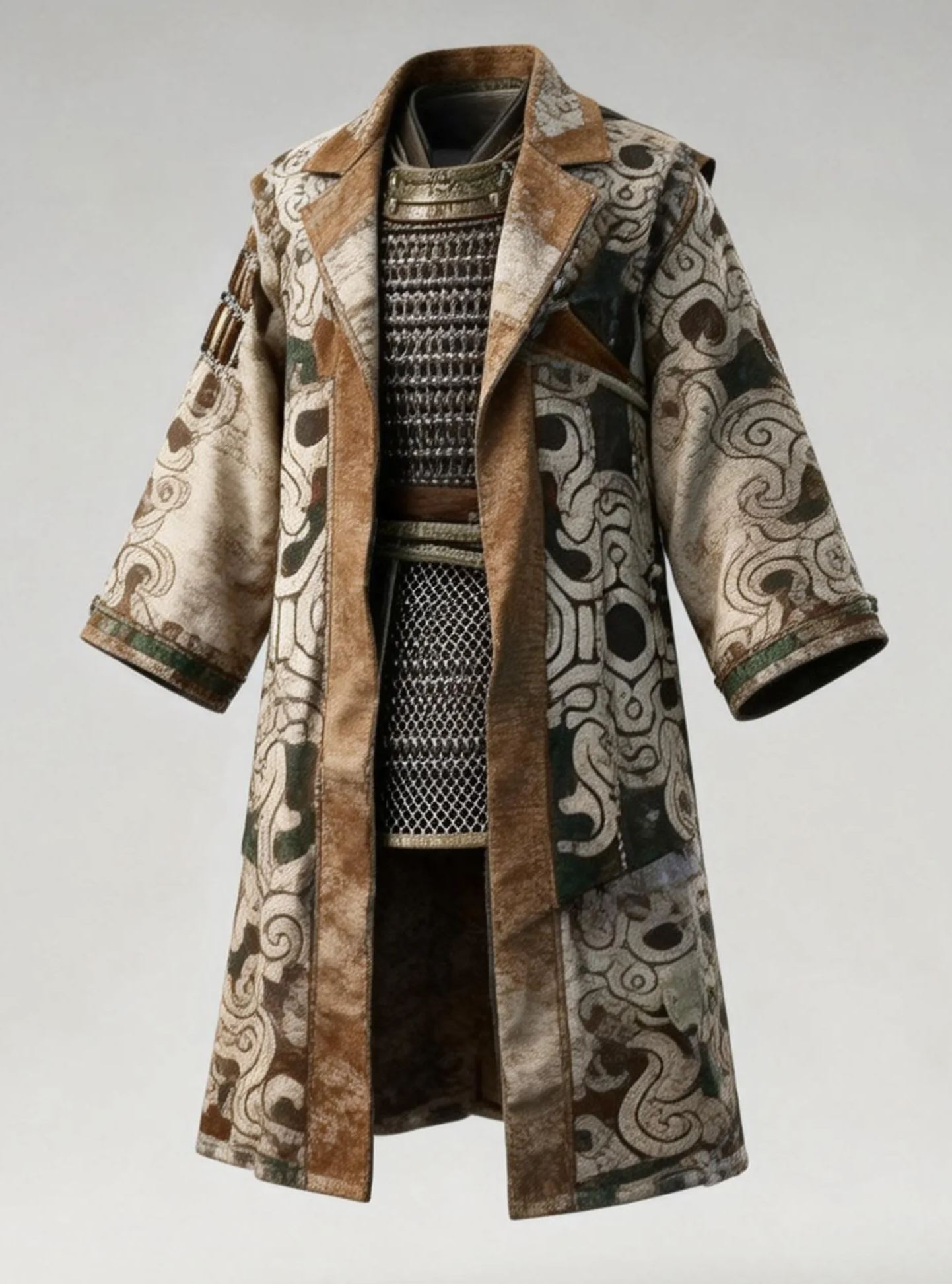 Men's Vintage Japanese Coat with Chainmail Inner Layer
