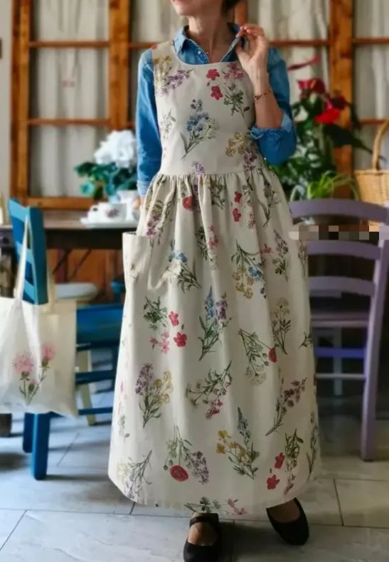 Botanical Herbarium Cotton Apron