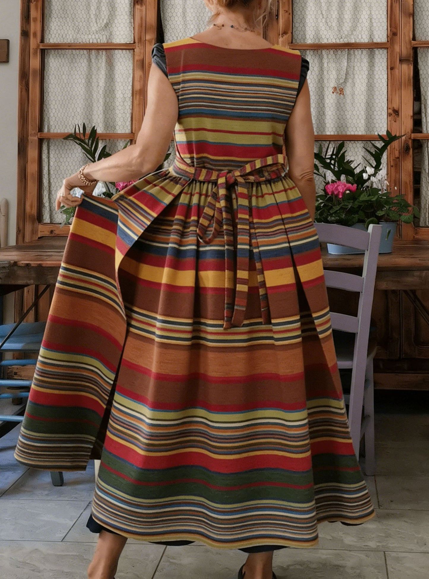 Vibrant Multi-Stripe Apron
