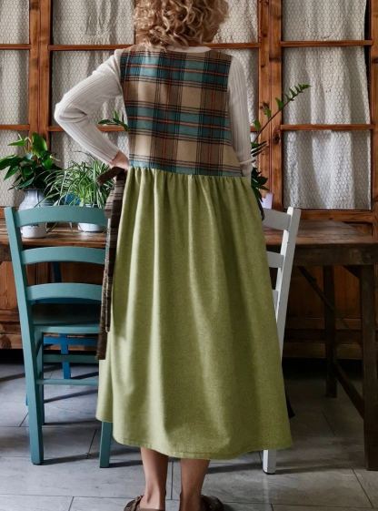 Brown Green Patchwork Apron