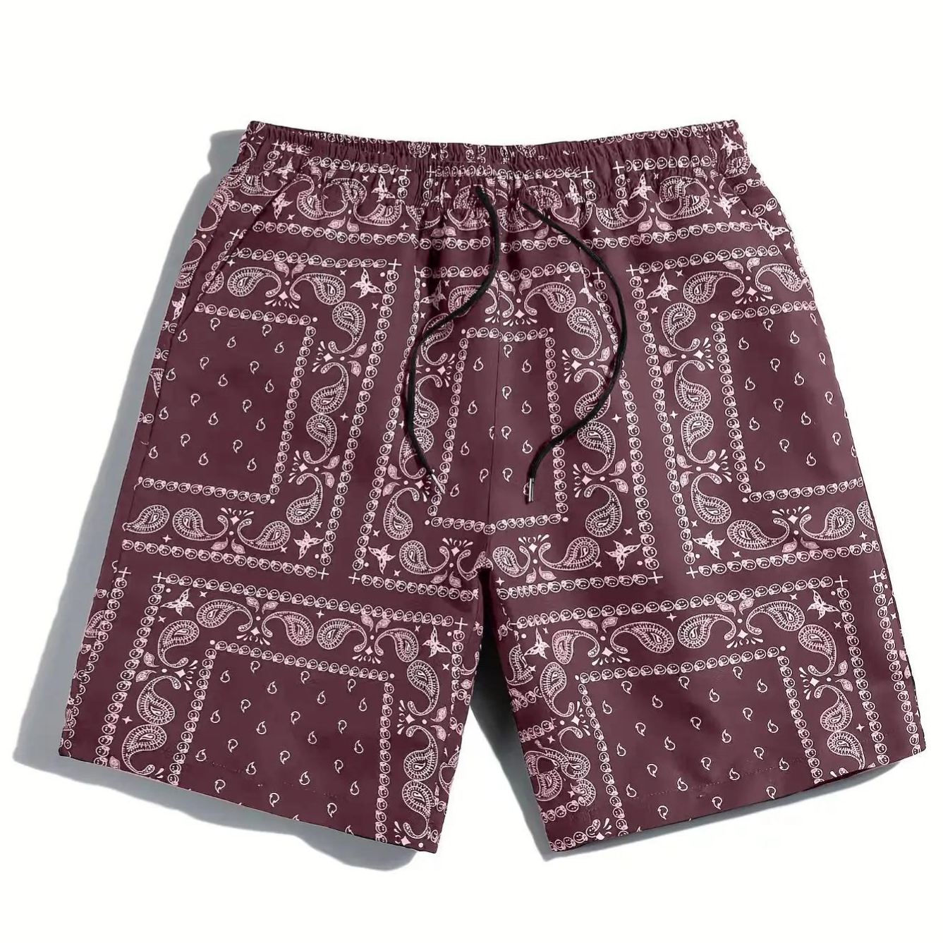 Men's Paisley Pattern Drawstring Short Beach Short
