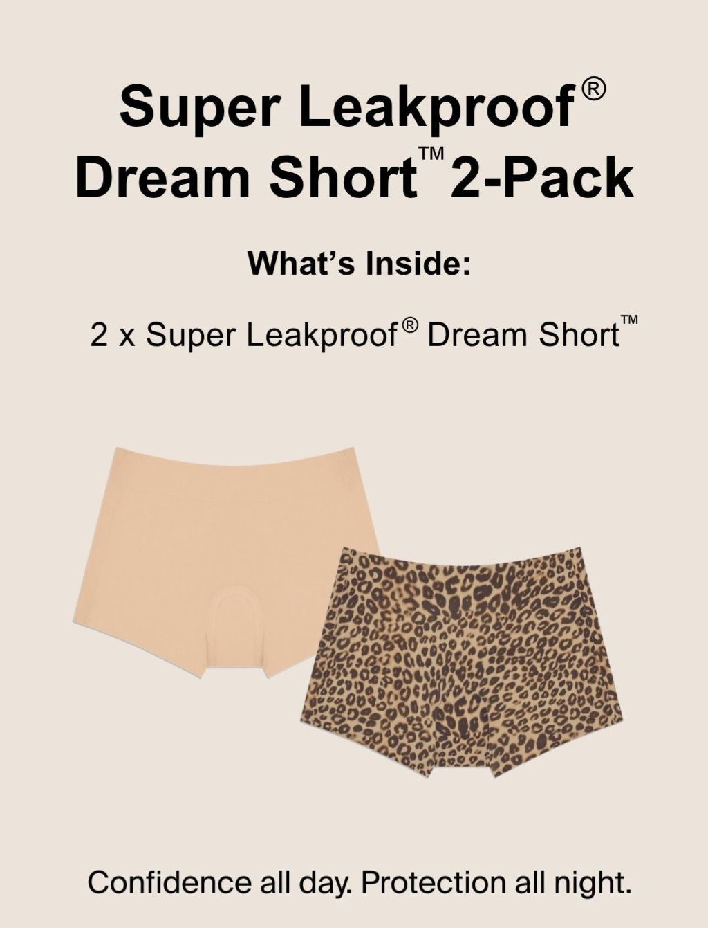 Super Leakproof® Dream Short™ 2-Pack