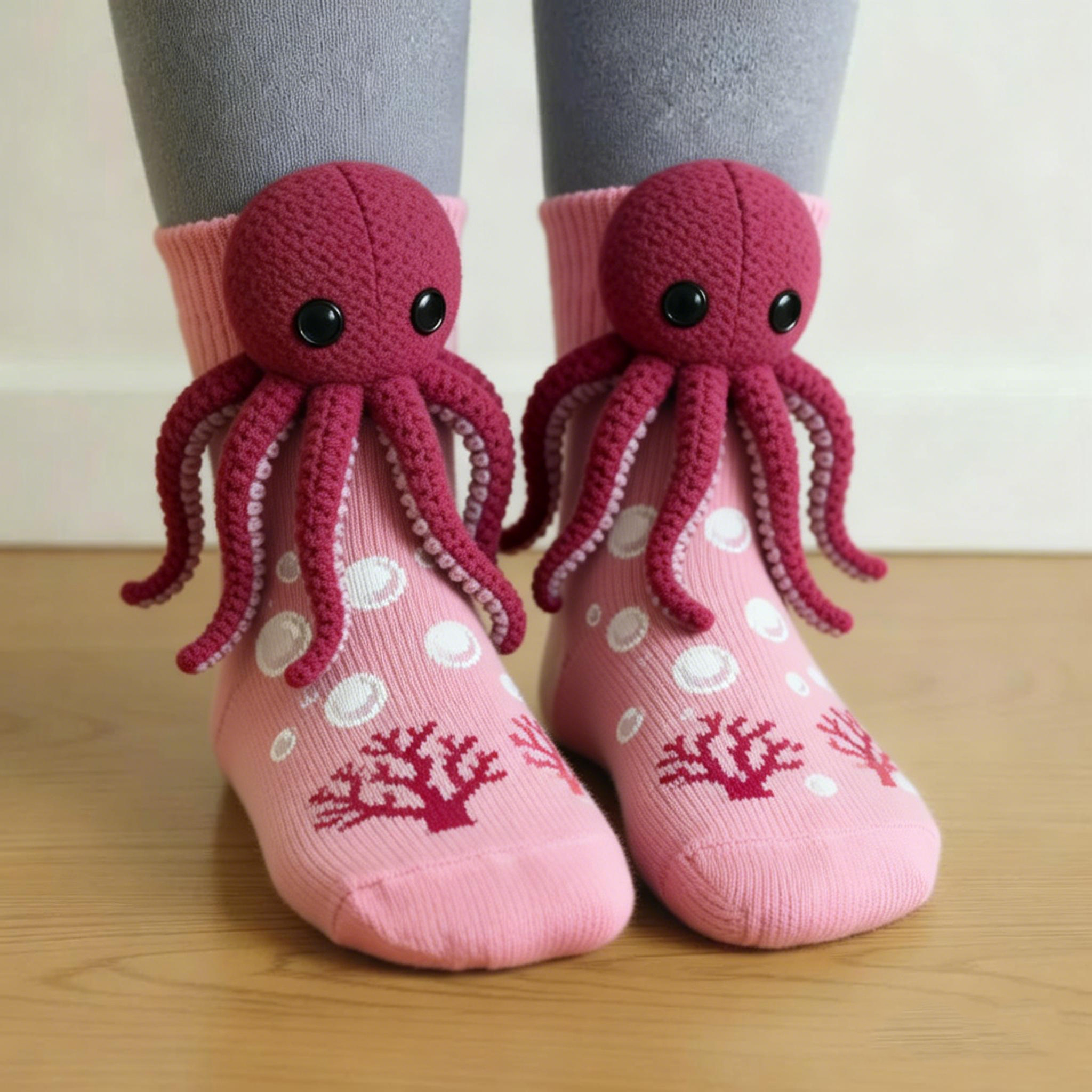 3D Whale Marine Animal Socks - Grey