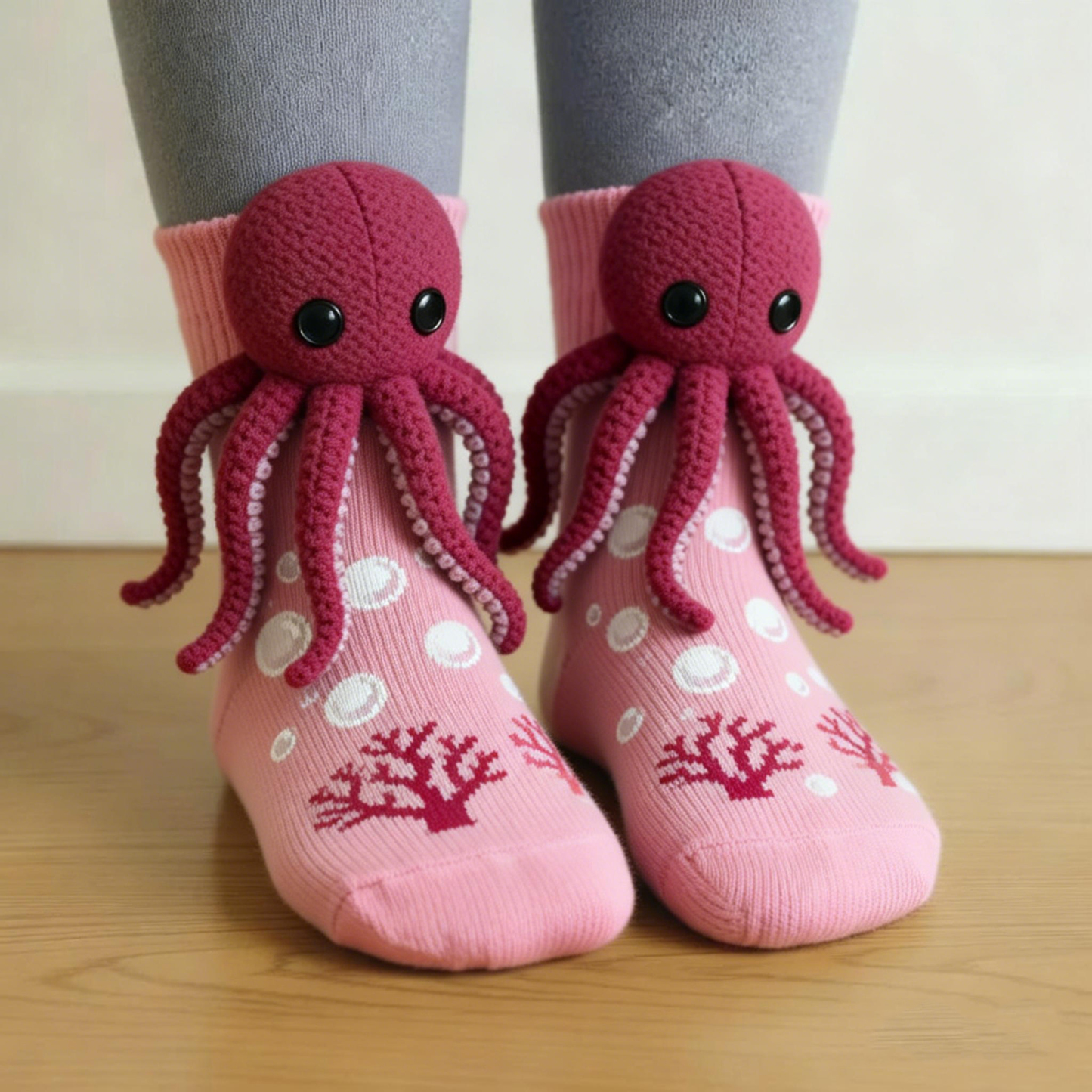 3D Whale Marine Animal Socks - Grey