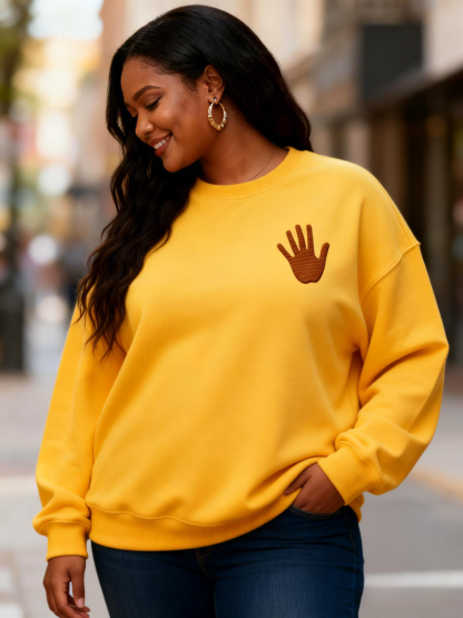 "Black History Is Rich"  Print Crewneck Oversized Sweatshirt 