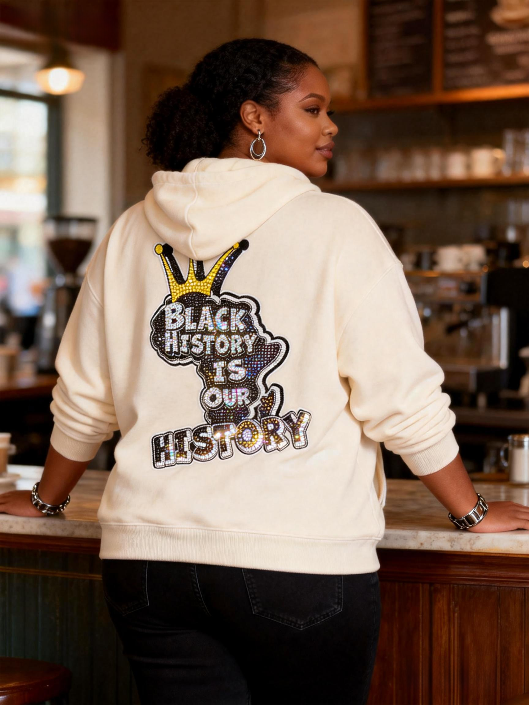 “Black History Is Our History” Sequin Long Sleeve Hoodie