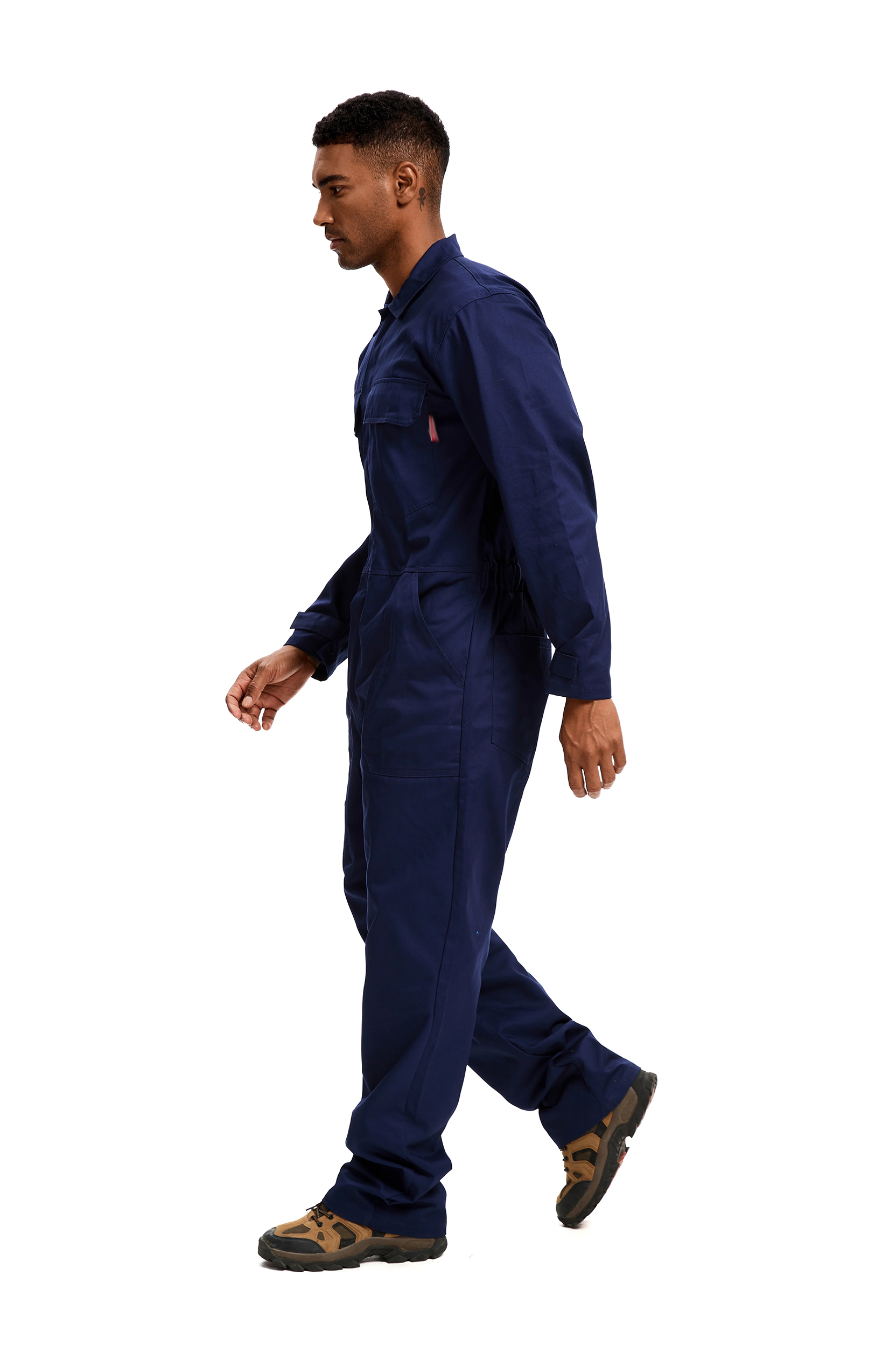 Men's Coveralls Long Sleeve 100% Cotton Twill Workwear Jumpsuit Relaxed Fit