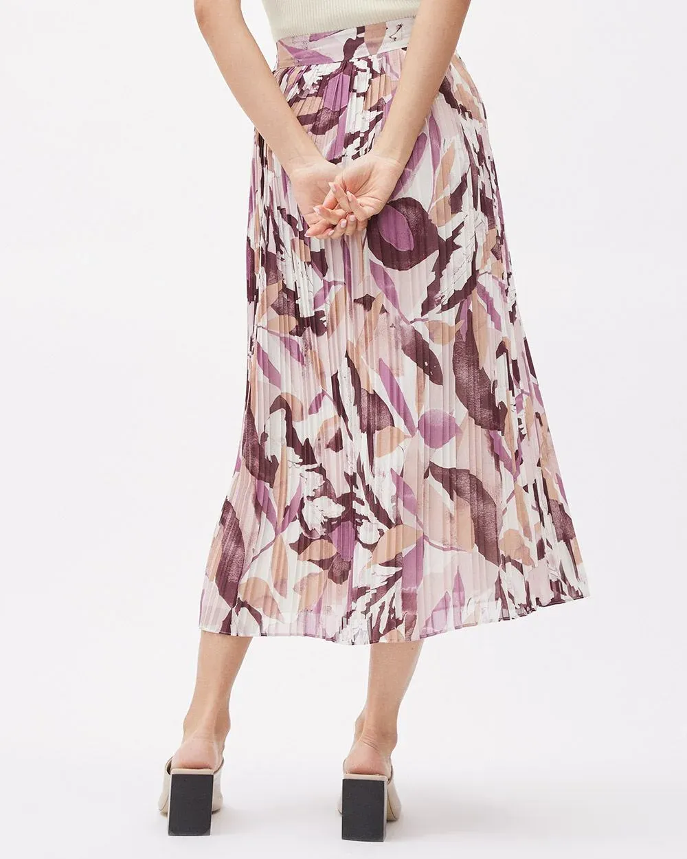 Pleated High-Rise A-Line Maxi Skirt