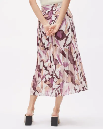 Pleated High-Rise A-Line Maxi Skirt