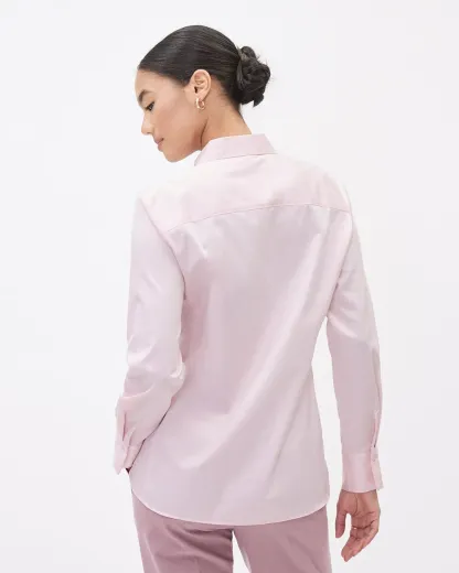 Long-Sleeve Buttoned-Down Poplin Blouse