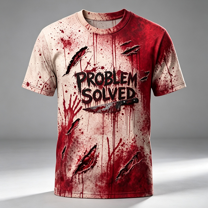 Creepy Shirt - Problem Solved Blood Custom Hoodie