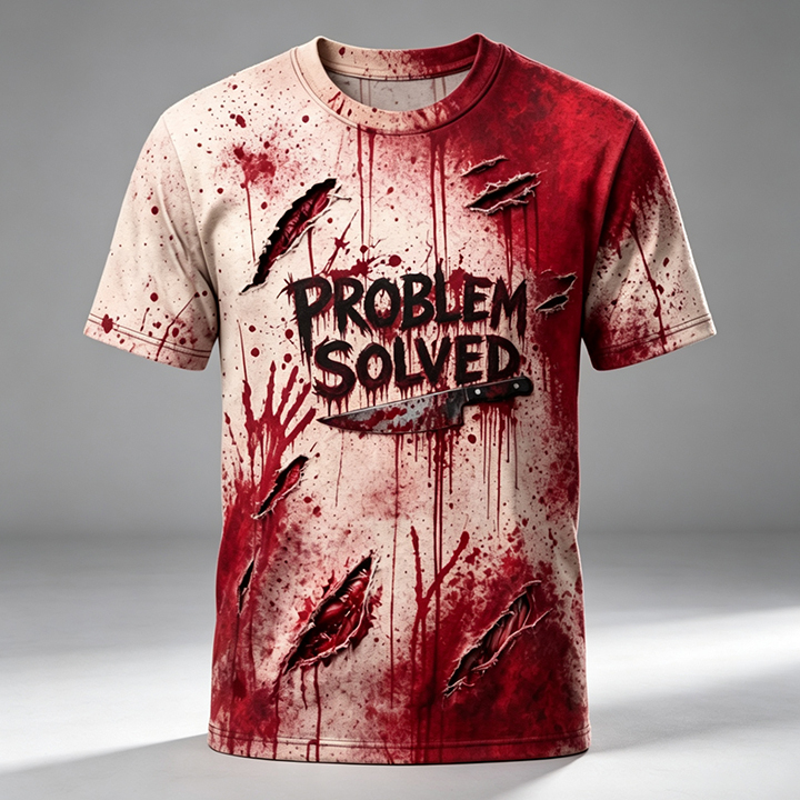 Creepy Shirt - Problem Solved Blood Custom Hoodie
