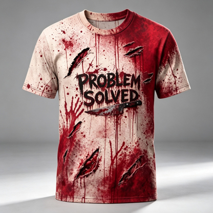 Creepy Shirt - Problem Solved Blood Custom Hoodie