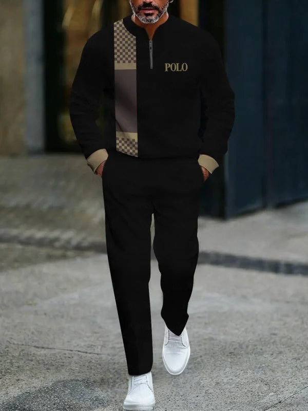 Long Sleeve Zipper Two-piece Set