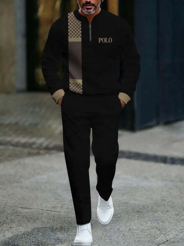 Long Sleeve Zipper Two-piece Set