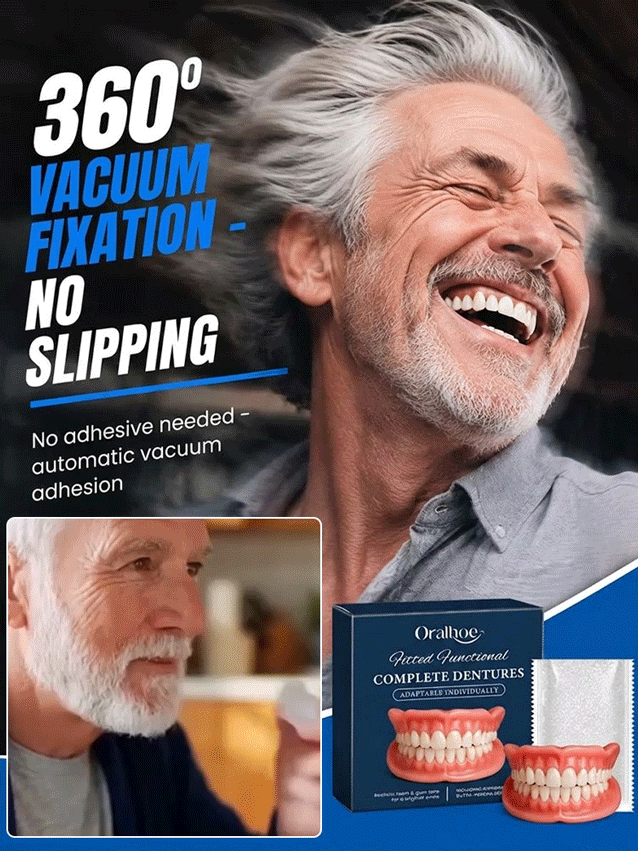 Next-Gen Smart Soft Silicone Dentures | 30-Sec At-Home Custom Fit for an Instantly Youthful, Confident Smile!